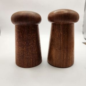 Vintage Teak Mid Century Modern Wood Salt & Pepper Shakers